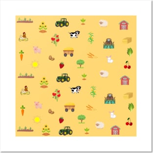 Farm pattern Posters and Art